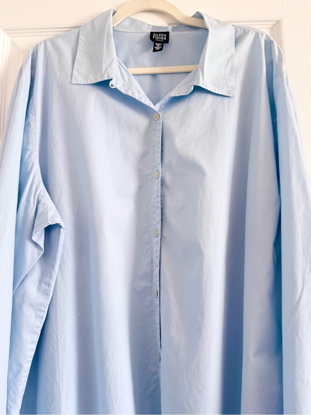 Eileen Fisher Pale Blue Button-Down Shirt 3X - Picture 2 of 6